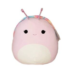Plush Snail Toy - Pink and Rainbow